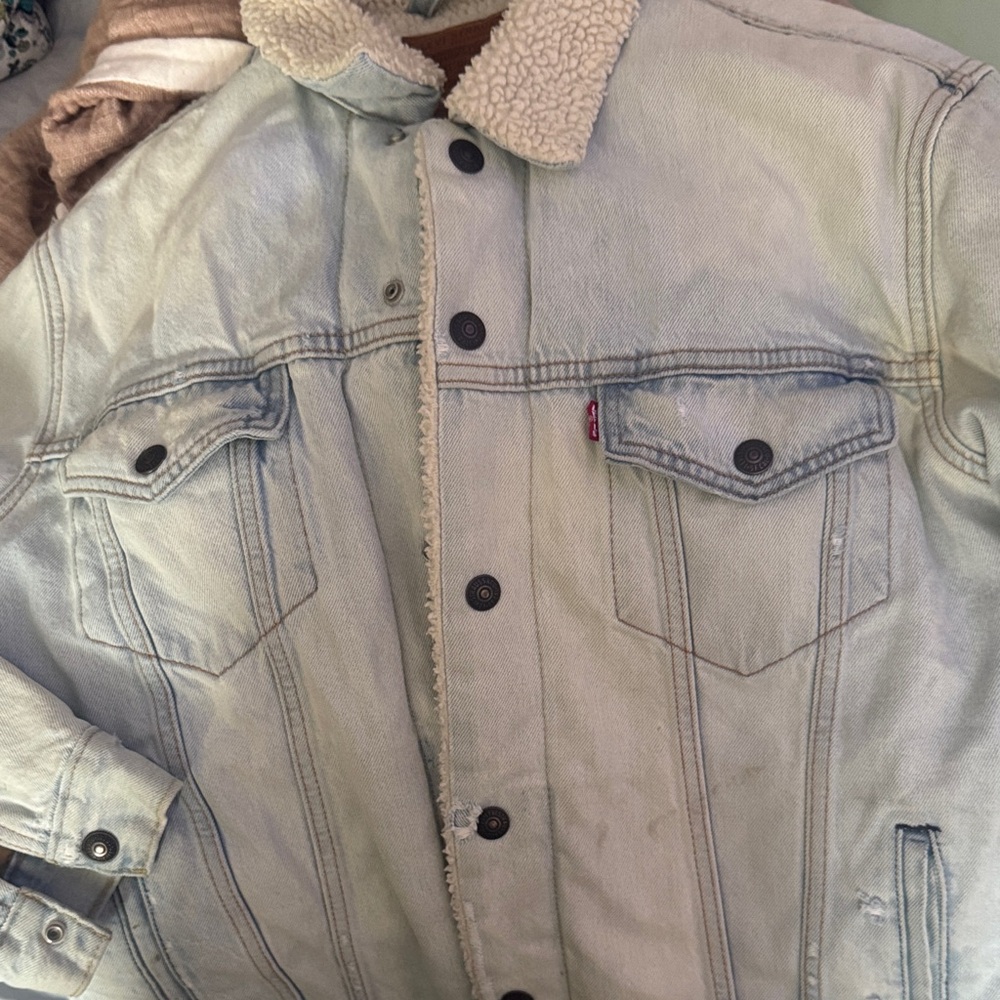 Levi's Light Blue Sherpa Denim Jacket